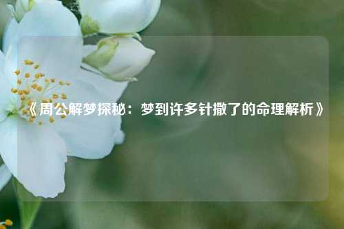 《周公解梦探秘：梦到许多针撒了的命理解析》